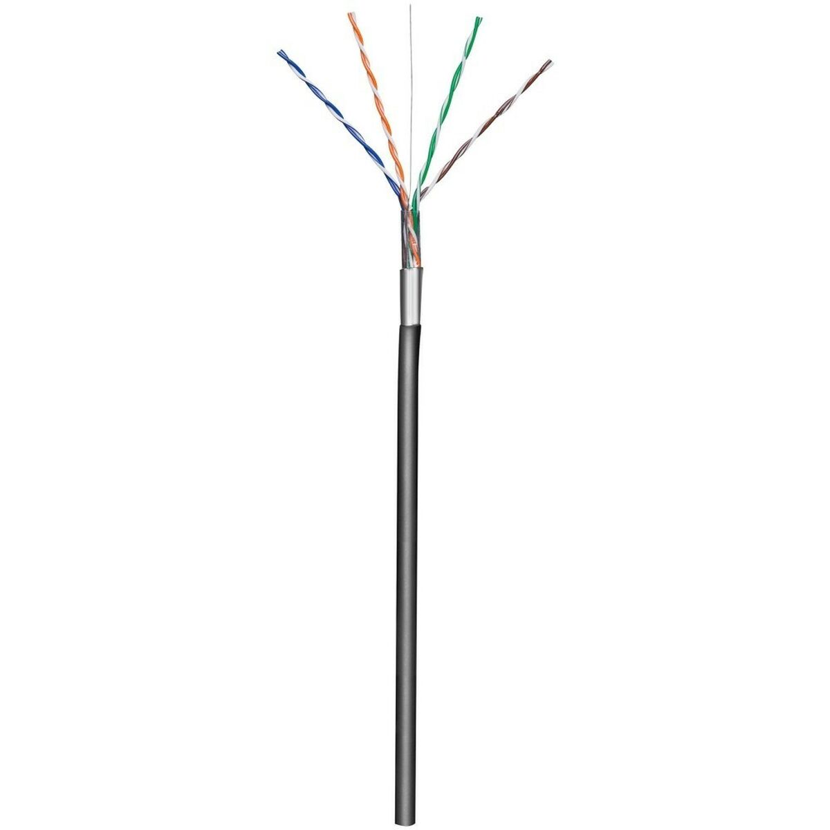 Cablu de Rețea Rigid FTP Categoria 5e Techly ITP8-RIS-0305LO Negru 305 m